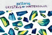 Watercolor crystals set, a Decorative Illustration by Vasilevska (Thumbnail 3 of 4)
