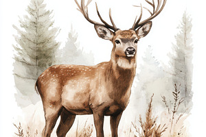 Majestic Stag in Autumnal Forest Wat, an Animal Photo by Pixeness Studio