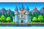 Castle Pixel Art Background, a Background Graphic by minhm2m (Thumbnail 3 of 12)
