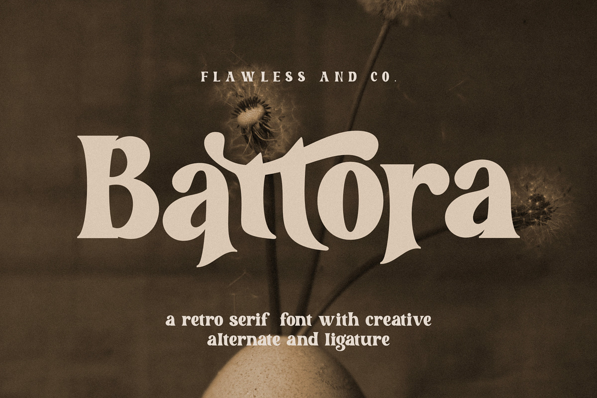 Battora - Modern Retro Font, a Serif Font by Flawless And Co (Photo 1 of 13)