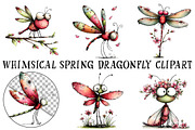 Whimsical Spring Dragonfly Clipart, an Illustration by OK Design (Thumbnail 2 of 6)