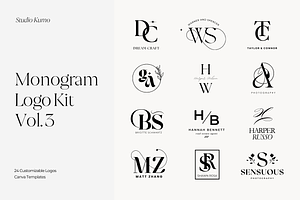 Monogram Logo Kit Templates Vol.3, a Branding & Logo Template by Studio Kumo
