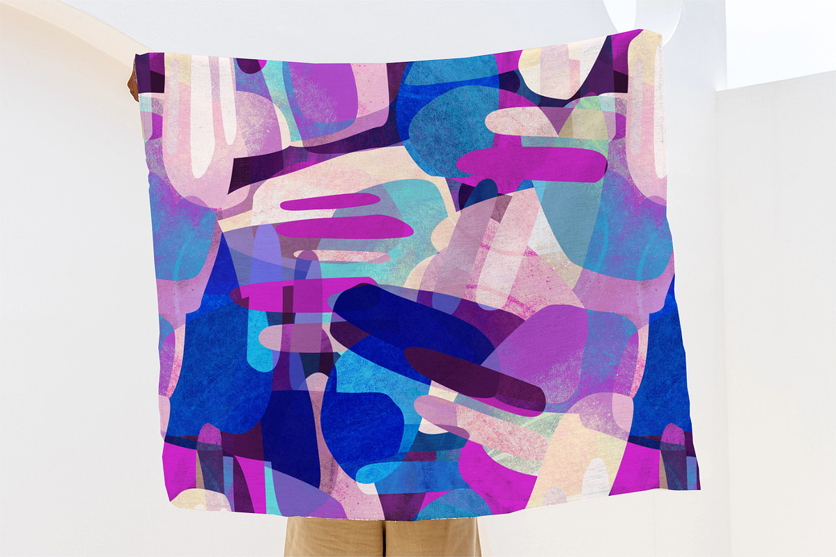 Abstract Cool Colors, a Pattern Graphic by MalyskaStudio