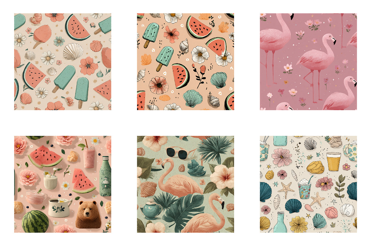 Summer Seamless Repeat Pattern, an Illustration by CreationArt (Photo 7 of 7)