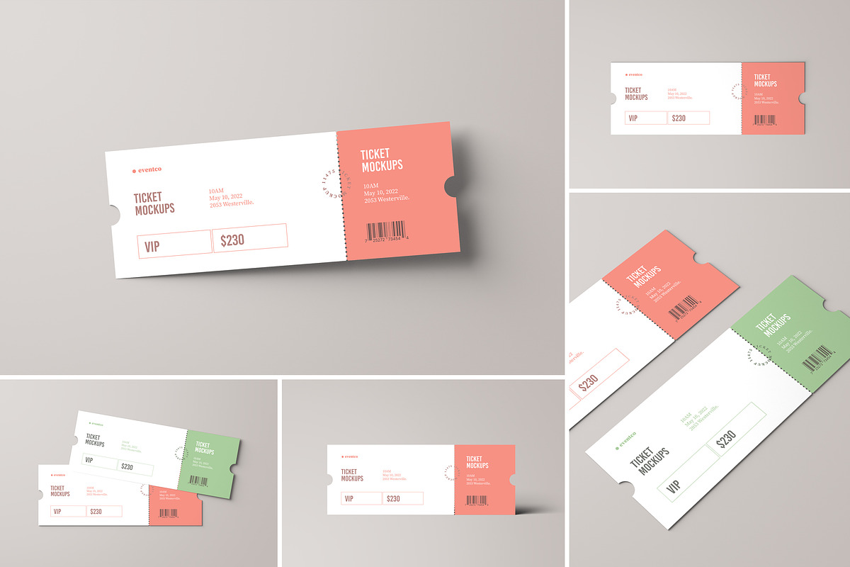 Ticket Mockups, a Print Template by artimasa (Photo 1 of 6)
