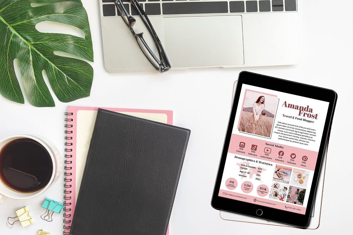 Two Page Media Kit in Pink, a Templates & Theme by ProductiveandFree (Photo 9 of 11)
