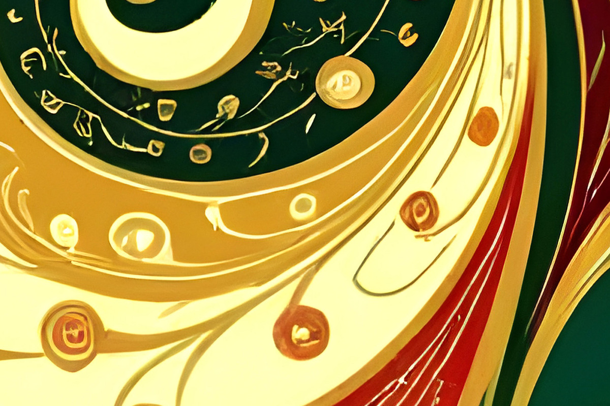 Christmas Swirl Seamless Repeat, a Decorative Illustration by Sharon Schwalbe (Photo 1 of 2)
