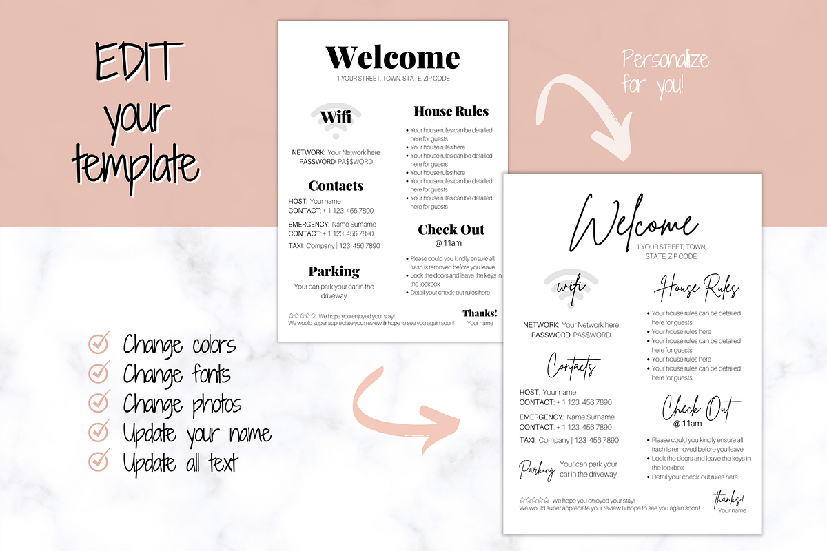 Airbnb Welcome Sign Poster Template, a Brochure Template by Templatables (Photo 5 of 11)