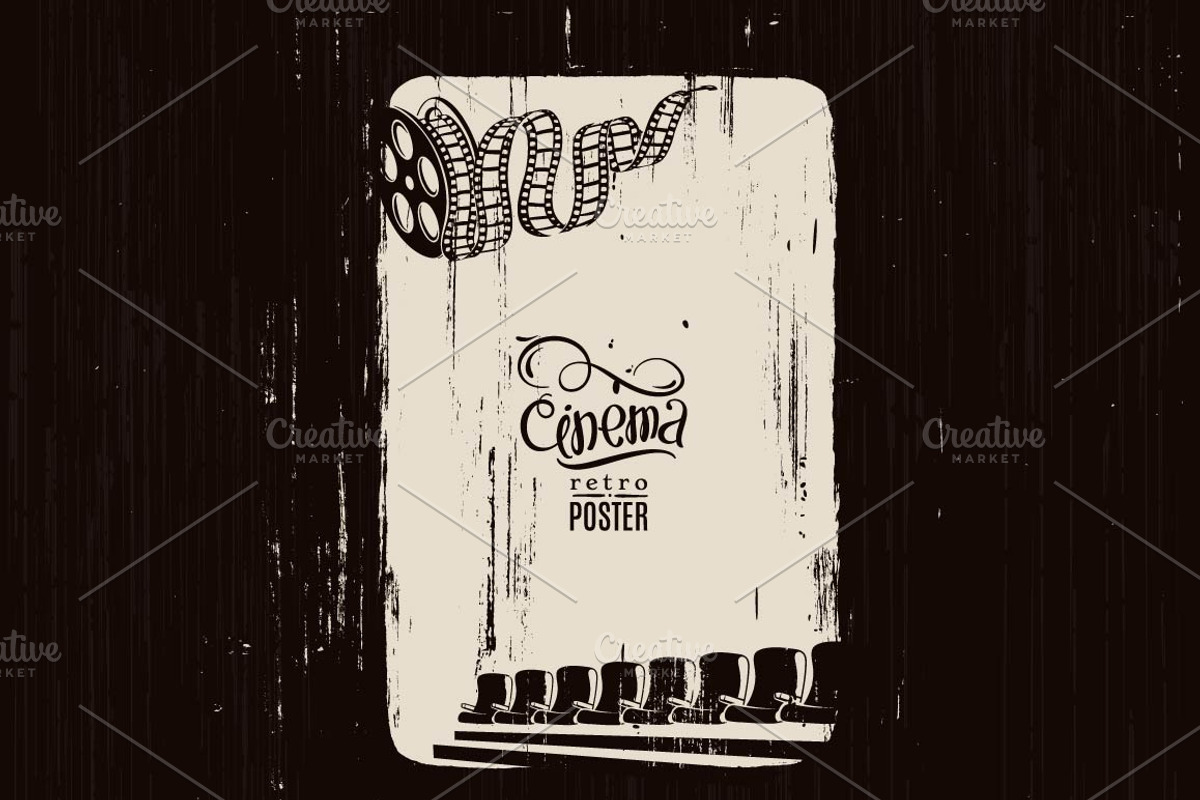 Cinema Hand-drawn Retro Clip-art, a Decorative Illustration by Adiemus (Photo 5 of 6)