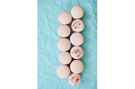Assorted sweet french pink macarons, a Food & Drink Photo by IlliaBondarPhotography
