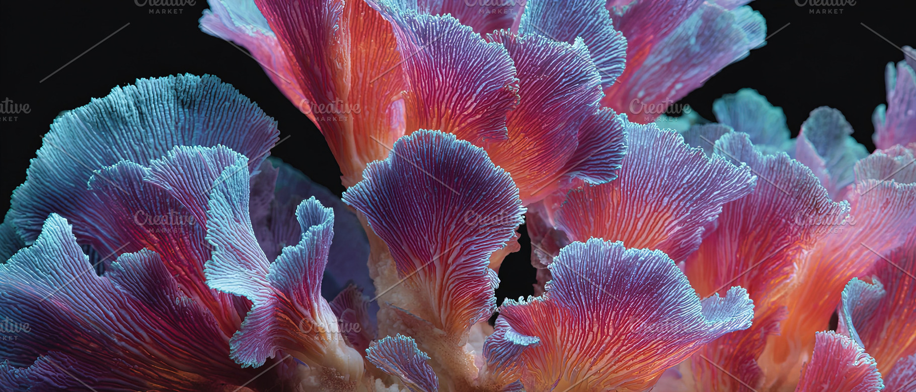 Close-up of brightly colored coral with intricate textures, show, an Animal Photo by Ales Munt