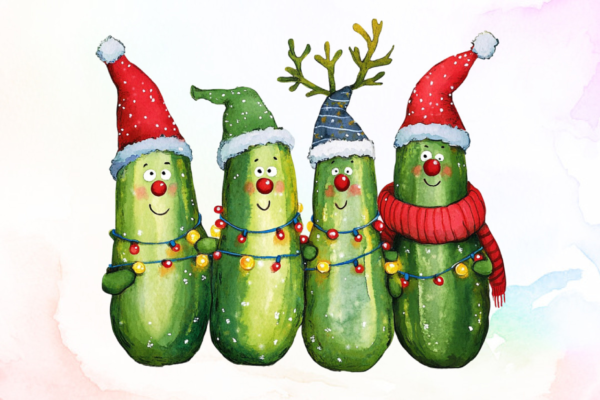 Funny Christmas Pickles PNG, an Illustration by Sublimation Artist (Photo 1 of 9)