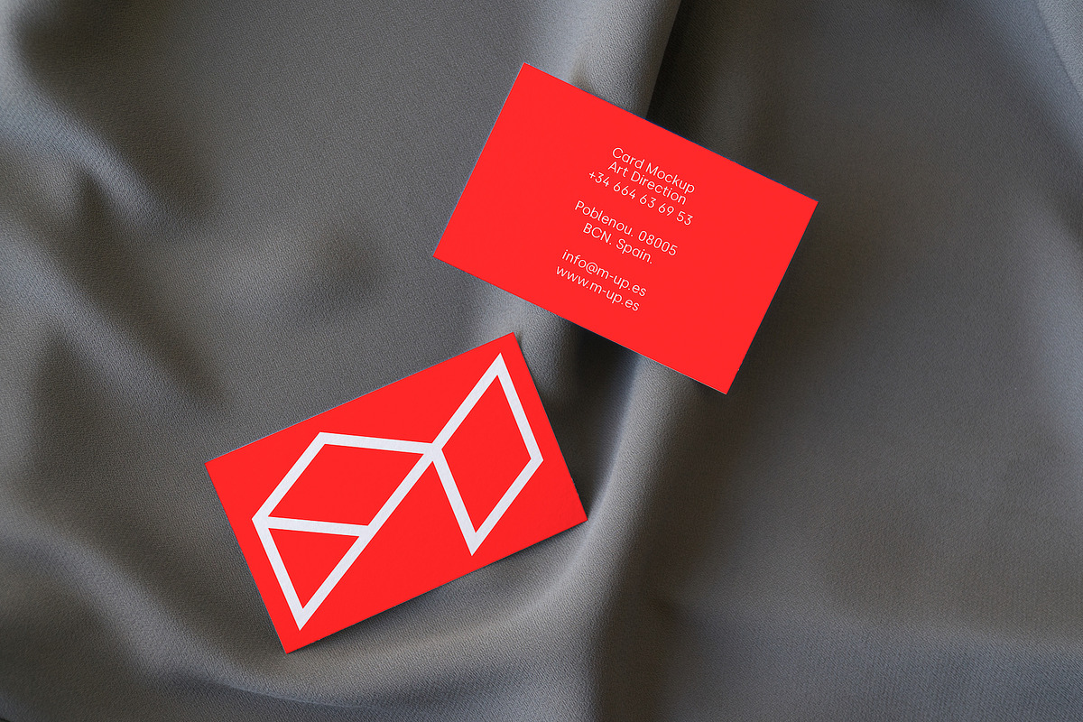 Cards Mockup - Textile Background, a Product Mockup by M-up (Photo 3 of 4)