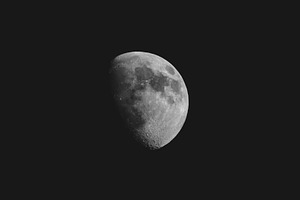 Half moon seen with a telescope