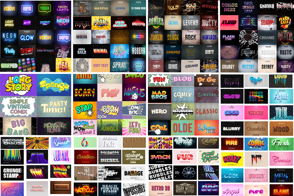 Photoshop Text effects Bundle, a Layer Style Add-On by Chipshpow Graphics (Photo 5 of 7)
