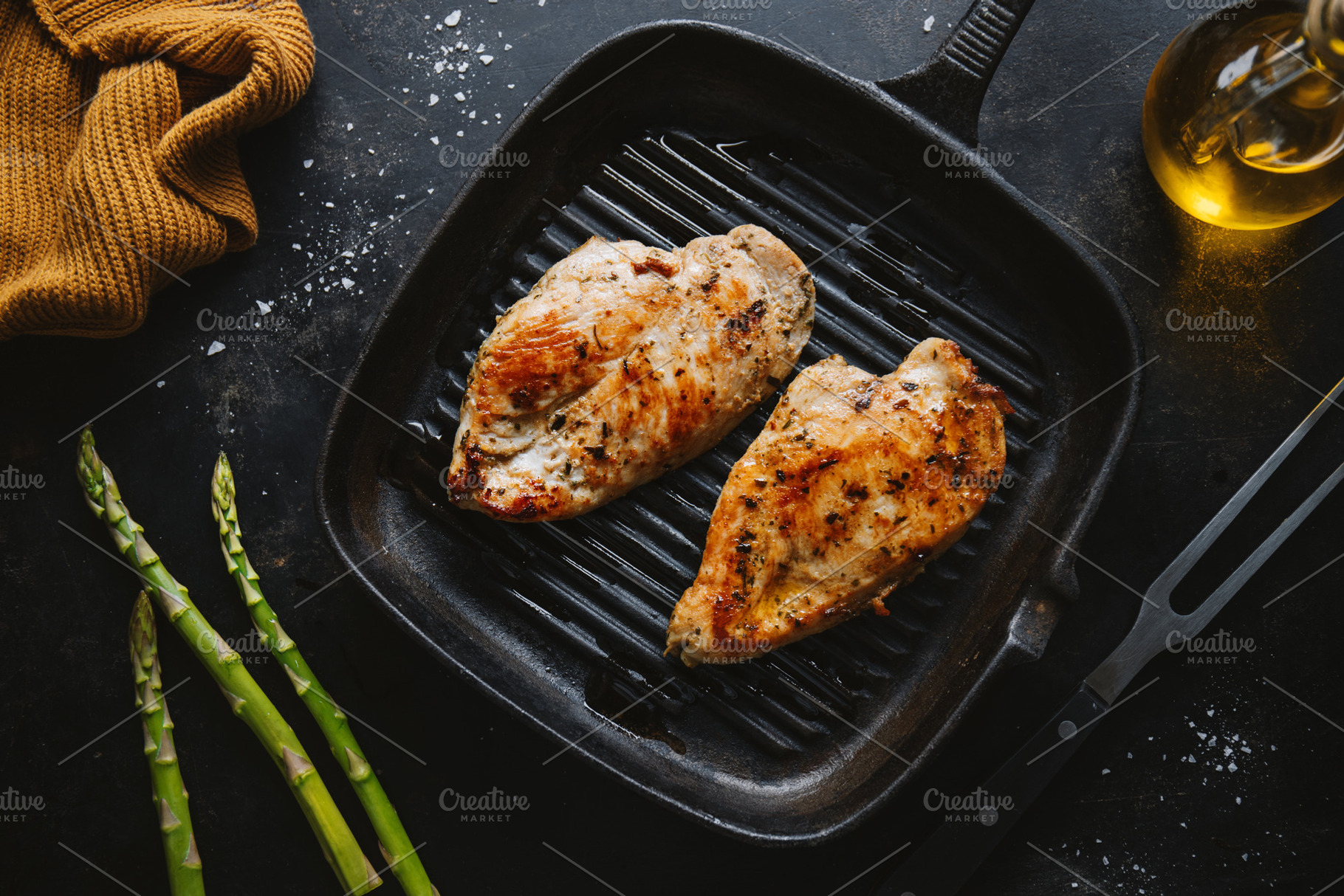 Tasty chicken breast with vegetables, a Food & Drink Photo by Valeria Art