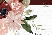 Burgundy Blush Floral Clip Art PNG, a Texture Illustration by Essem Creatives (Thumbnail 8 of 9)