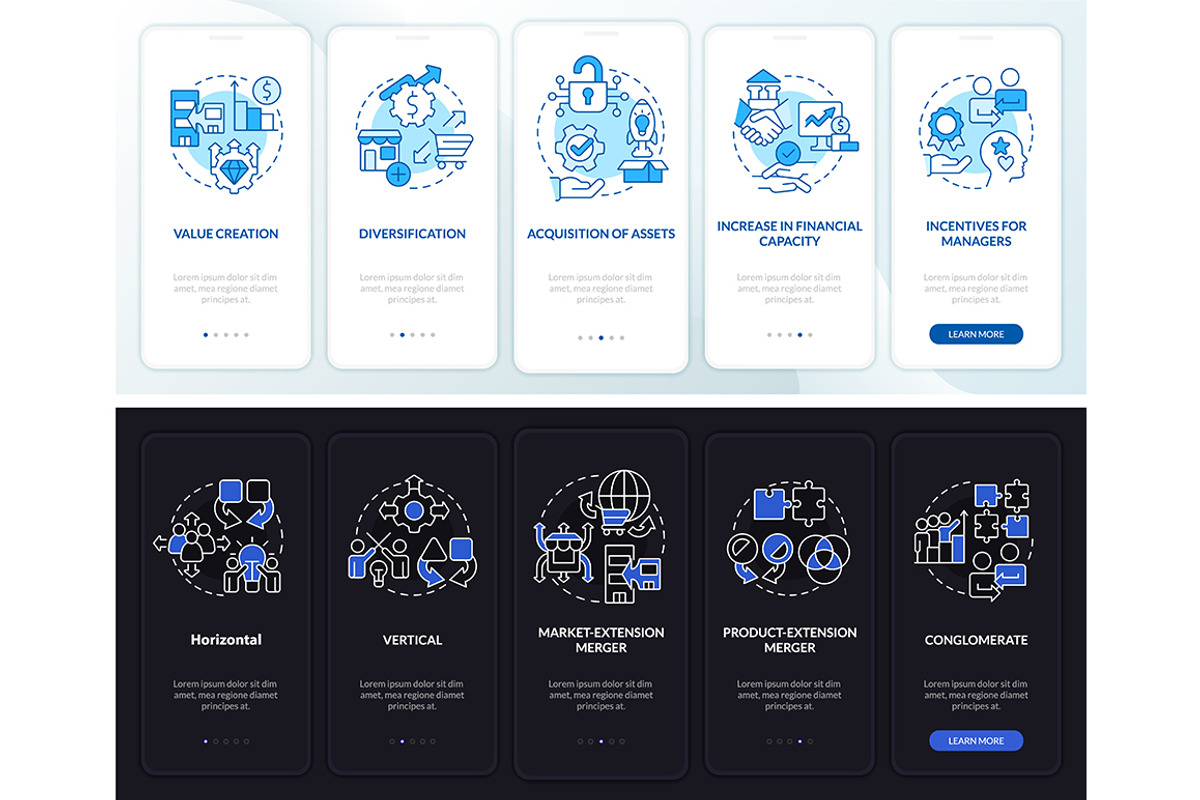 Mergers motives night and day mode, a Templates & Theme by IMG Visuals