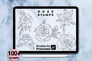 100 procreate rose stamps, a Brush Add-On by Arts For Peace (Thumbnail 7 of 8)