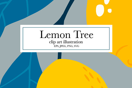 Lemon Tree clip art illustration, a Decorative Illustration by open letters