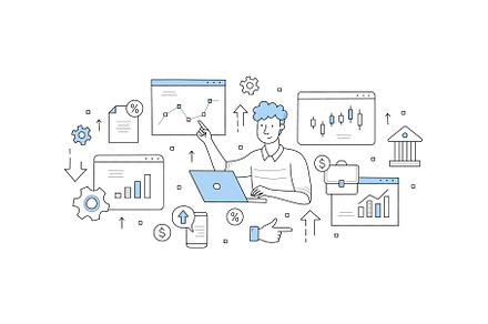 Stock market doodle concept, trader, a Business Photo by art PVP - market