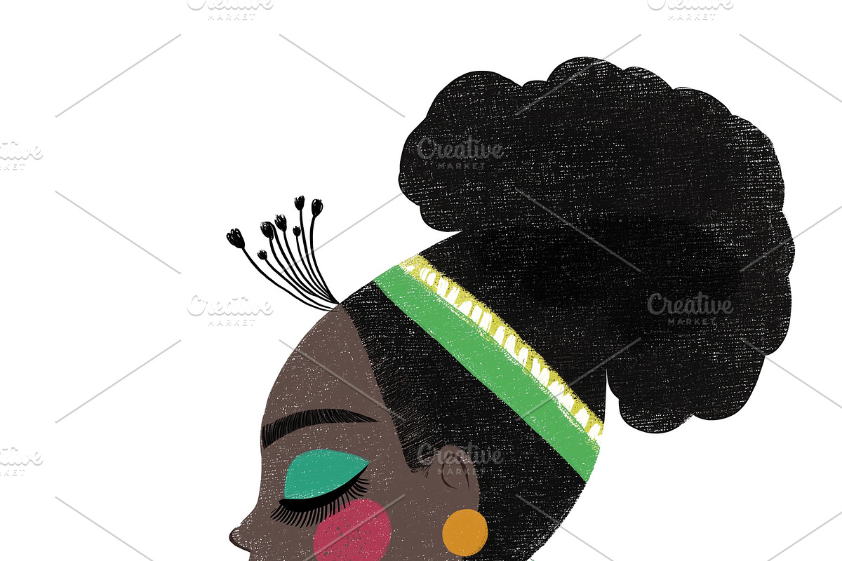 A woman in profile applies lipstick, a Person Illustration by Sybillla