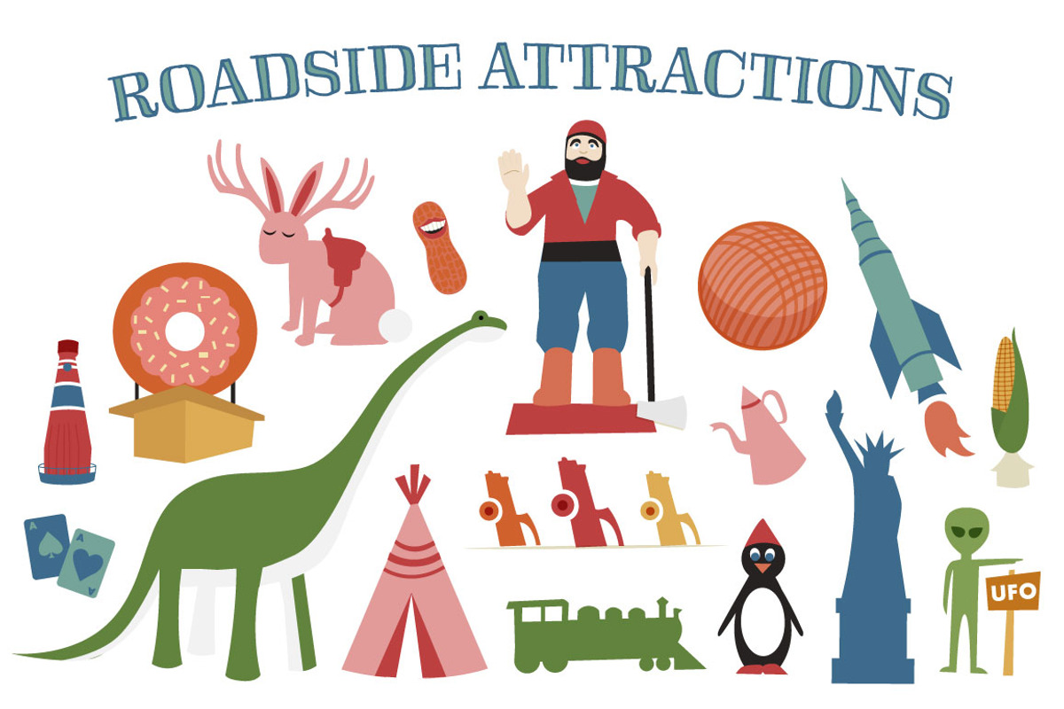 Roadside Attractions, an Illustration by Illustrations by Jessie