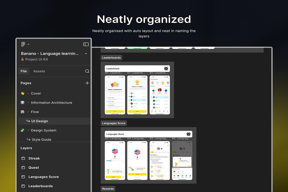 Banano Language Learning App UI Kit, an UI Kit Template by Lumina_ui_ux202 (Photo 3 of 8)