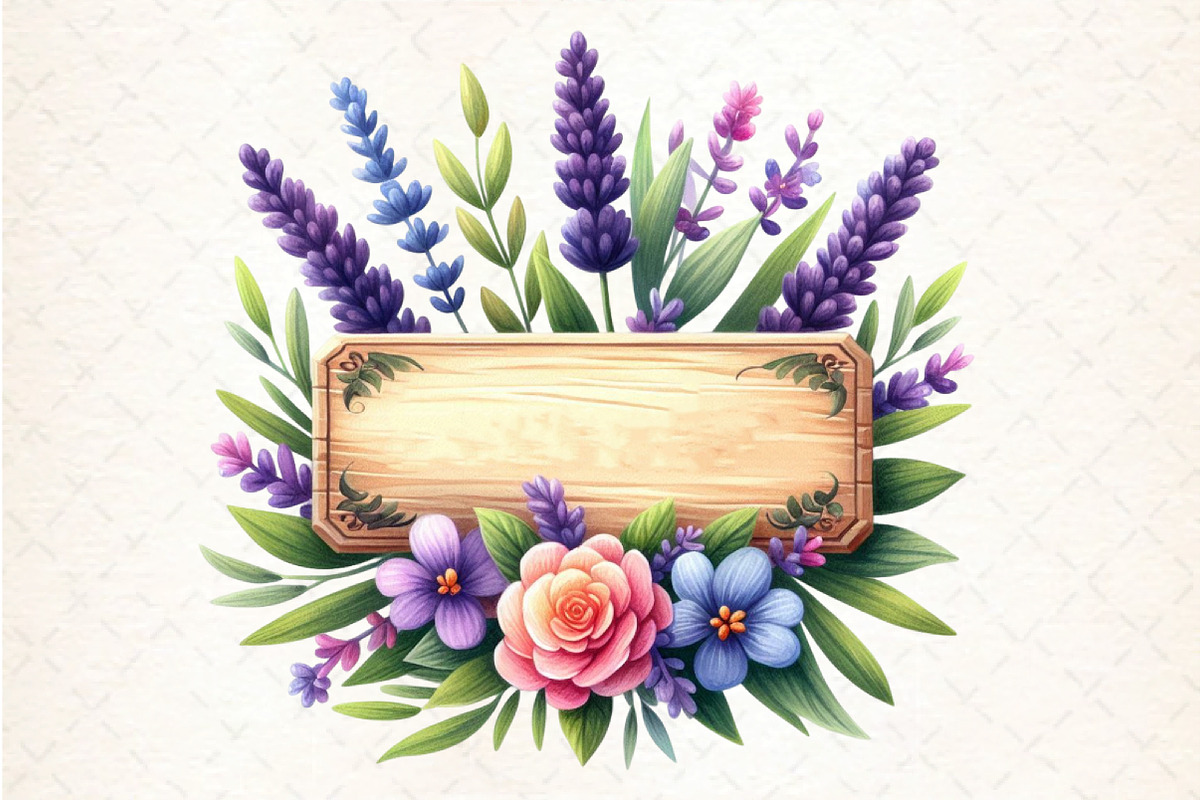Lavender Wooden Name Plate Clipart, an Illustration by DreamCafeArt (Photo 2 of 5)