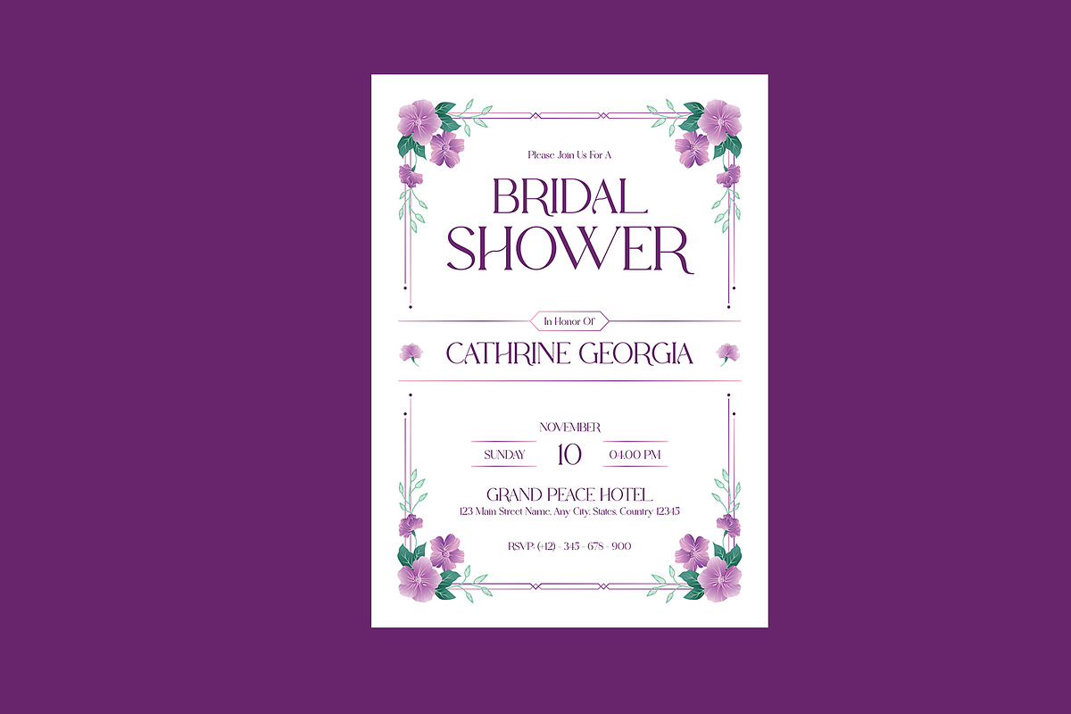 Floral Bridal Shower Invitation, an Invitation Template by Neermana (Photo 3 of 4)