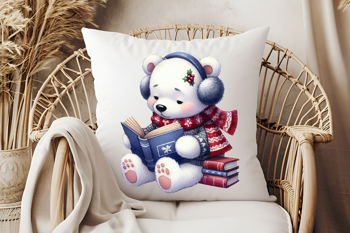 Polar Bear Reading Clipart, an Animal Illustration by Pixels.Craft (Photo 6 of 7)
