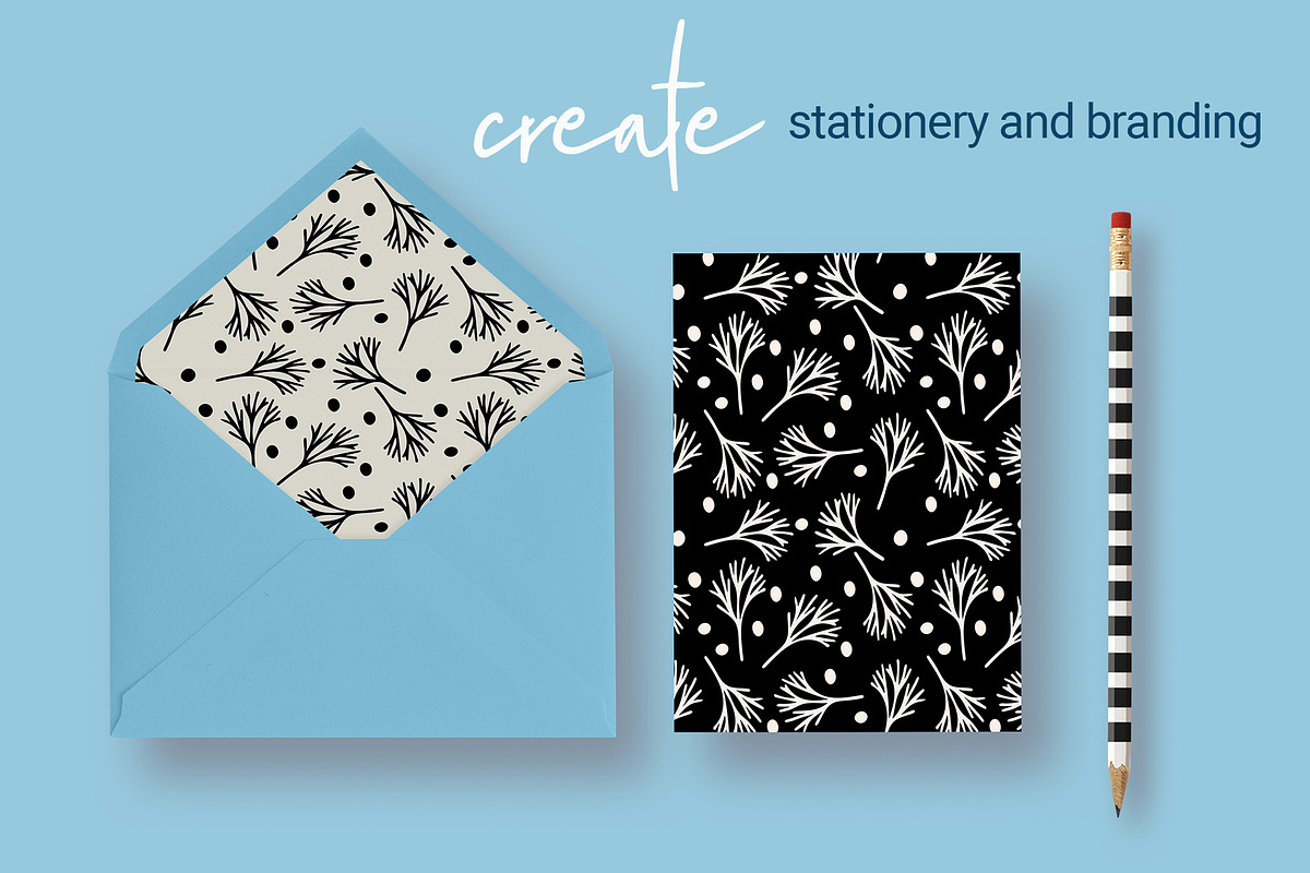 Modern Florals  Seamless Patterns, a Pattern Graphic by Sweet Fig (Photo 3 of 6)