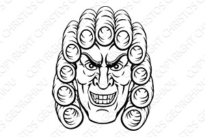 Scary Judge Cartoon Character, a Person Illustration by Christos Georghiou
