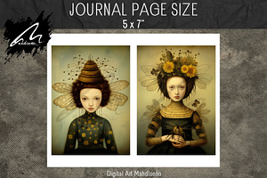 Honeybee Girl, Whimsy Collage Pages