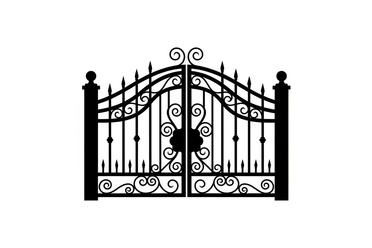 Ornate Wrought Iron Gate Vector Bund, an Illustration by Designs_River (Photo 8 of 47)