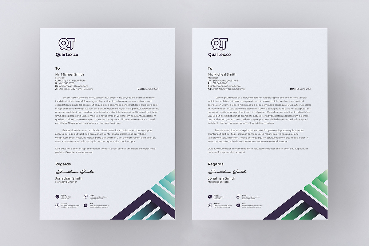 Letterhead Ms Word Google Docs Pages, a Stationery Template by Tbunny (Photo 2 of 5)