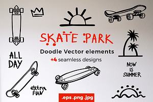 Skateboard Park Sticker & Patterns