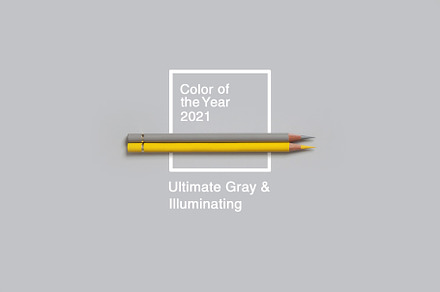 Colors of the year 2021 Ultimate Gray and Illuminating backgroun
