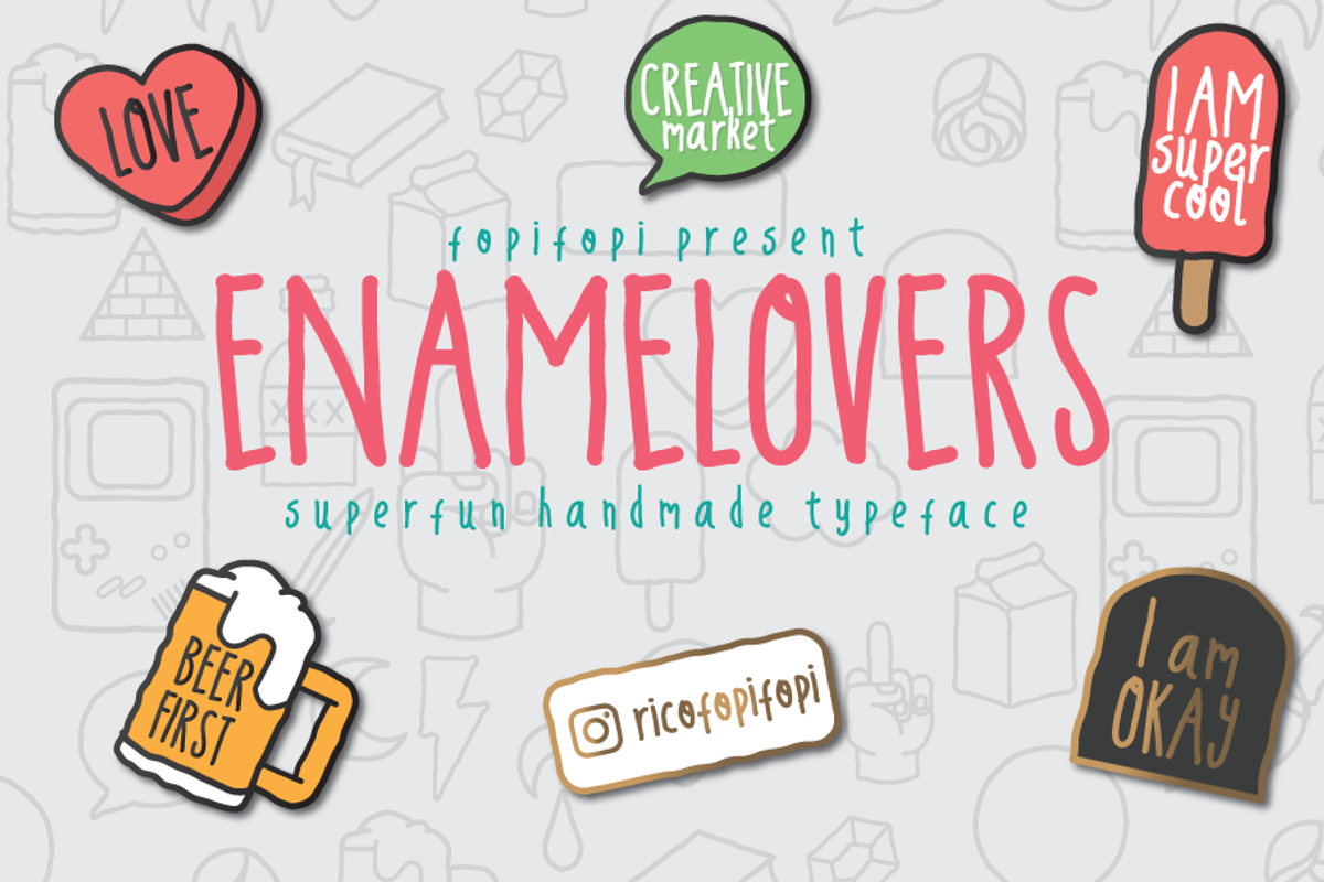 Sale ! ENAMELOVERS typeface + Bonus