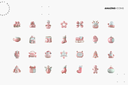 Glossy Pink Holiday Icons Set, a Solid Icon by Lumeno (Thumbnail 2 of 6)