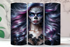 Dia de Muertos Sugar Skull Tumbler, an Arts & Entertainment Photo by LamanAzalea