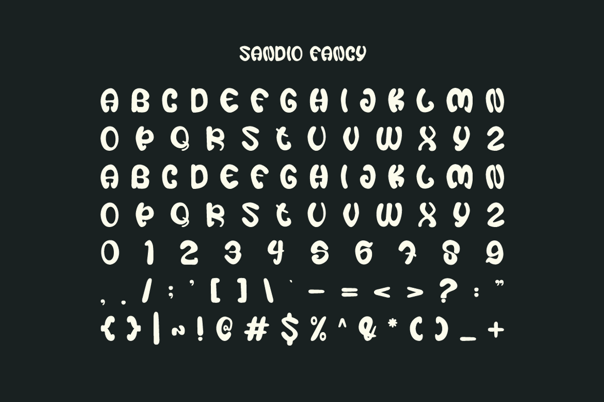 Sandio Fancy Font, a Sans Serif Font by Iqsiart Studio (Photo 3 of 6)