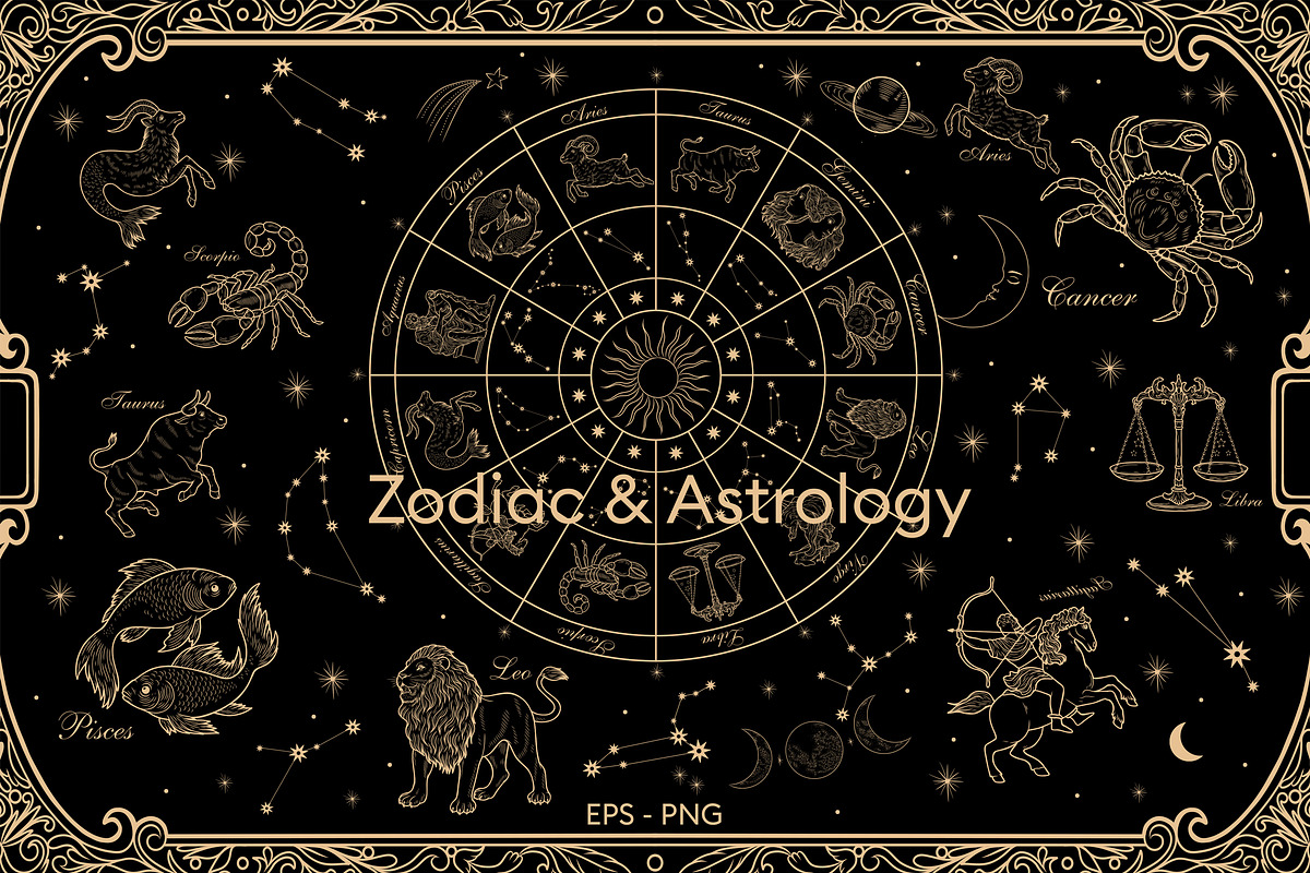 Zodiac & Astrology, a Decorative Illustration by Chikovnaya (Photo 1 of 7)