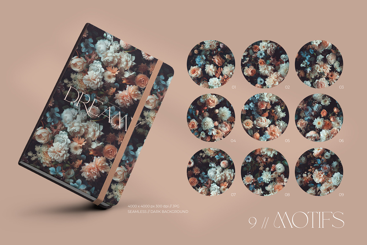 Dark floral patterns & prints, a Wallpaper Graphic by CarmineType (Photo 9 of 10)
