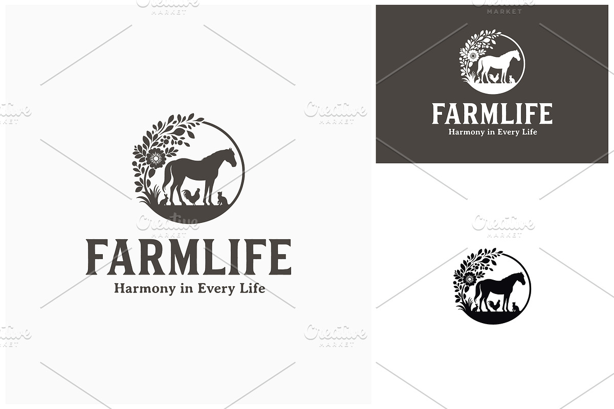 Horse Chicken Rabbit Cat Farm Logo, a Branding & Logo Template by Enola99d (Photo 2 of 2)