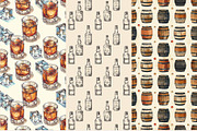 8 Whiskey Seamless Patterns, a Pattern Graphic by Inknfolly (Thumbnail 3 of 3)