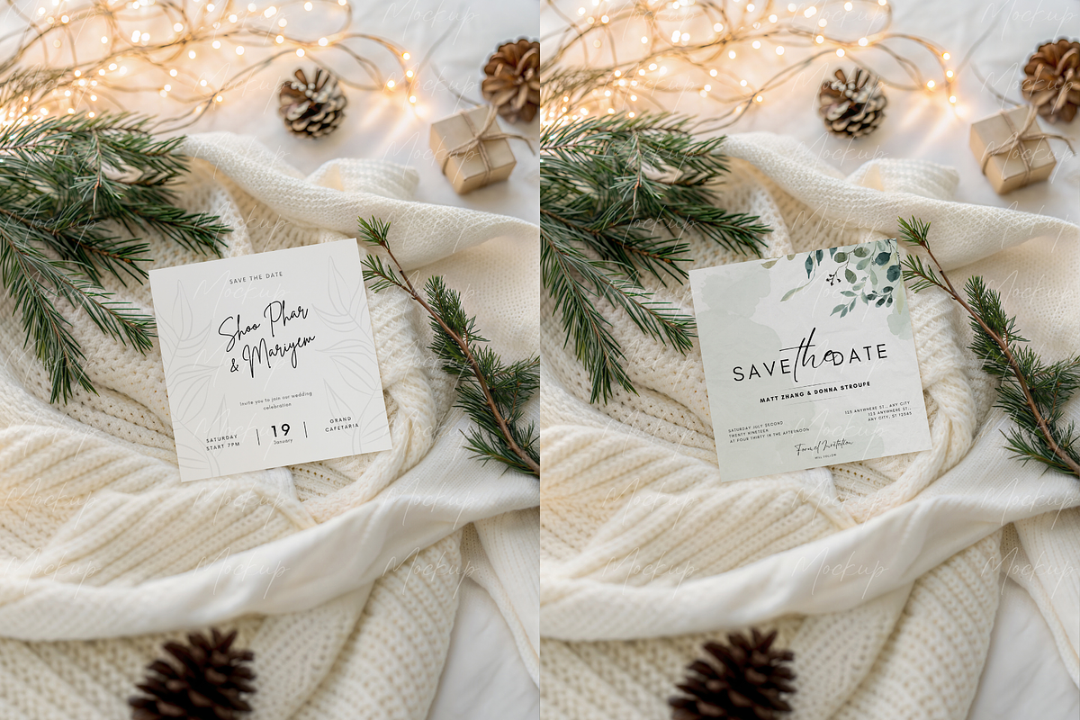Winter Square Card Mockup Gift, a Product Mockup by TatiMockup (Photo 3 of 3)