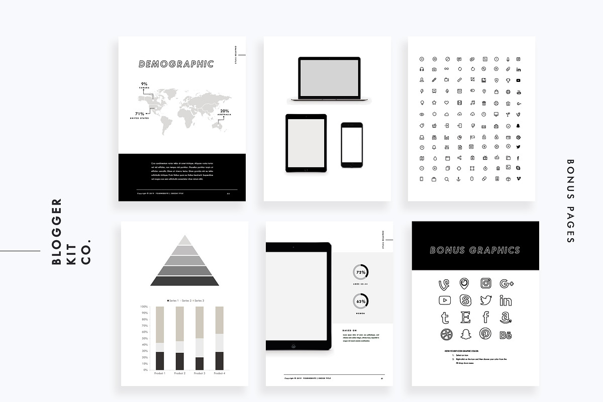 Ebook Template | PowerPoint, a Magazine Template by Blogger Kit Co. (Photo 7 of 9)