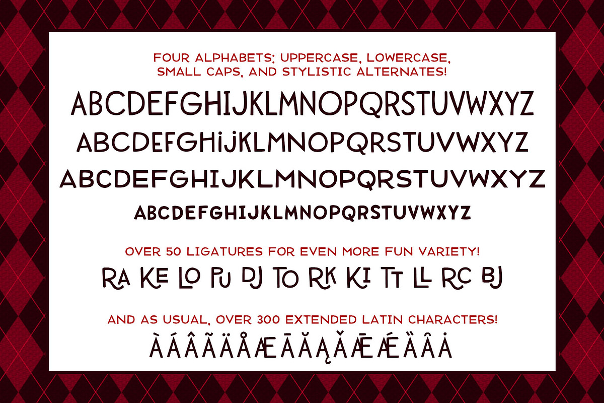 Argyle Socks: fun font in 3 weights! preview 2