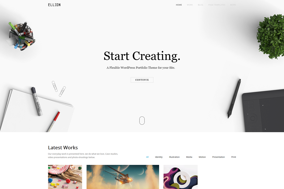 Ellion | Portfolio Template, a WordPress Template by premiumwd (Photo 1 of 5)